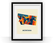 Load image into Gallery viewer, Montana Map Print - Full Color Map Poster
