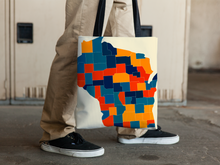 Load image into Gallery viewer, Wisconsin Map Tote Bag - WI Map Tote Bag 15x15