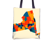 Load image into Gallery viewer, New York Map Tote Bag - NY Map Tote Bag 15x15