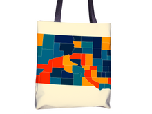 Load image into Gallery viewer, South Dakota Map Tote Bag - SD Map Tote Bag 15x15