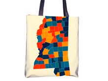 Charger l'image dans la galerie, Mississippi Map Tote Bag - MS Map Tote Bag 15x15