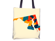 Charger l'image dans la galerie, Maryland Map Tote Bag - MD Map Tote Bag 15x15
