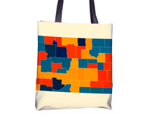 Load image into Gallery viewer, North Dakota Map Tote Bag - ND Map Tote Bag 15x15