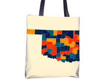 Charger l'image dans la galerie, Oklahoma Map Tote Bag - OK Map Tote Bag 15x15