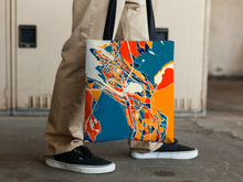 Load image into Gallery viewer, Bergen Map Tote Bag - Norway Map Tote Bag 15x15
