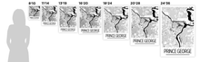 Load image into Gallery viewer, Prince George BC Map Poster - British Columbia Map Print - Art Deco Series