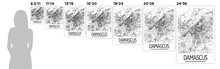 Load image into Gallery viewer, Damascus Map Poster - syria Map Print - Art Deco Series