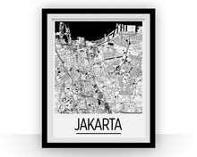 Load image into Gallery viewer, Jakarta Map Poster - indonesia Map Print - Art Deco Series