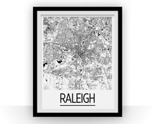 Load image into Gallery viewer, Raleigh Map Poster - usa Map Print - Art Deco Series