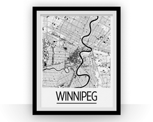 Load image into Gallery viewer, Winnipeg Map Poster - manitoba Map Print - Art Deco Series