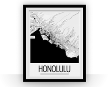 Load image into Gallery viewer, Honolulu Map Poster - usa Map Print - Art Deco Series