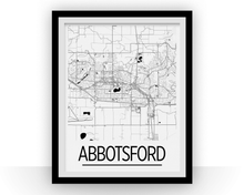 Load image into Gallery viewer, Abbotsford British Columbia Map Poster - British Columbia Map Print - Art Deco Series