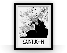 Charger l'image dans la galerie, Affiche cartographique de Saint John NB - Style Art Déco