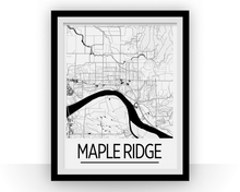 Load image into Gallery viewer, Maple Ridge British Columbia Map Poster - British Columbia Map Print - Art Deco Series