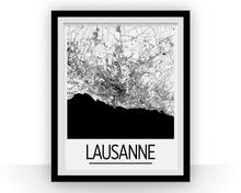 Load image into Gallery viewer, Lausanne Map Poster - Switzerland Map Print - Art Deco Series
