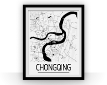 Load image into Gallery viewer, Chongqing Map Poster - china Map Print - Art Deco Series