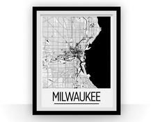 Load image into Gallery viewer, Milwaukee Map Poster - usa Map Print - Art Deco Series