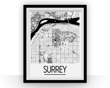 Charger l'image dans la galerie, Affiche cartographique de Surrey British Columbia - Style Art Déco