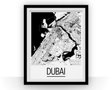 Load image into Gallery viewer, Dubai Map Poster - uae Map Print - Art Deco Series