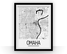 Load image into Gallery viewer, Omaha Map Poster - usa Map Print - Art Deco Series