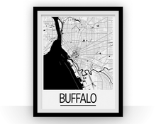 Load image into Gallery viewer, Buffalo Map Poster - usa Map Print - Art Deco Series