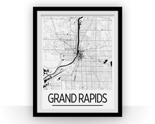 Load image into Gallery viewer, Grand Rapids Map Poster - usa Map Print - Art Deco Series