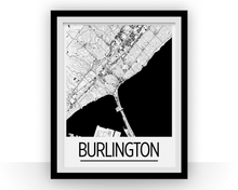 Load image into Gallery viewer, Burlington ON Map Poster - Ontario Map Print - Art Deco Series