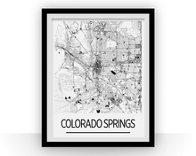 Load image into Gallery viewer, Colorado Springs Map Poster - usa Map Print - Art Deco Series