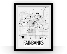 Load image into Gallery viewer, Fairbanks Map Poster - usa Map Print - Art Deco Series