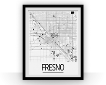 Load image into Gallery viewer, Fresno Map Poster - usa Map Print - Art Deco Series
