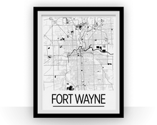 Load image into Gallery viewer, Fort Wayne Map Poster - usa Map Print - Art Deco Series