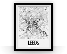 Load image into Gallery viewer, Leeds Map Poster - uk Map Print - Art Deco Series