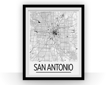 Load image into Gallery viewer, San Antonio Map Poster - usa Map Print - Art Deco Series