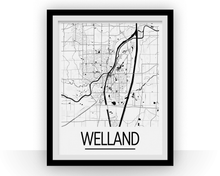 Load image into Gallery viewer, Welland Ontario Map Poster - Ontario Map Print - Art Deco Series
