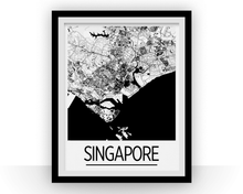 Load image into Gallery viewer, Singapore Map Poster - singapore Map Print - Art Deco Series