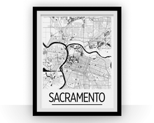 Load image into Gallery viewer, Sacramento Map Poster - usa Map Print - Art Deco Series