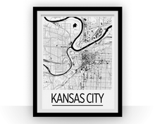 Load image into Gallery viewer, Kansas City Map Poster - usa Map Print - Art Deco Series