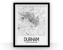 Load image into Gallery viewer, Durham Map Poster - North Carolina Map Print - Art Deco Series