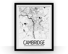Load image into Gallery viewer, Cambridge Ontario Map Poster - Ontario Map Print - Art Deco Series