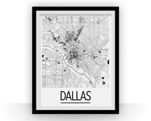 Load image into Gallery viewer, Dallas Map Poster - usa Map Print - Art Deco Series