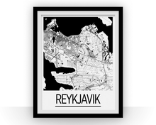 Load image into Gallery viewer, Reykjavik Map Poster - iceland Map Print - Art Deco Series