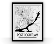 Load image into Gallery viewer, Port Coquitlam British Columbia Map Poster - British Columbia Map Print - Art Deco Series