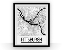 Load image into Gallery viewer, Pittsburgh Map Poster - usa Map Print - Art Deco Series