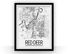 Load image into Gallery viewer, Red Deer Alberta Map Poster - Alberta Map Print - Art Deco Series