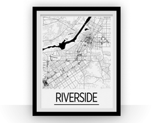 Load image into Gallery viewer, Riverside Map Poster - usa Map Print - Art Deco Series