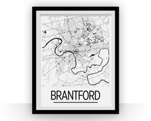 Load image into Gallery viewer, Brantford Ontario Map Poster - Ontario Map Print - Art Deco Series