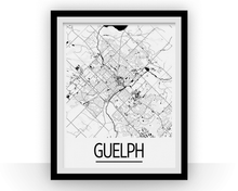 Load image into Gallery viewer, Guelph Ontario Map Poster - Ontario Map Print - Art Deco Series