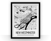 Charger l'image dans la galerie, Affiche cartographique de New Westminster British Columbia - Style Art Déco