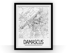 Load image into Gallery viewer, Damascus Map Poster - syria Map Print - Art Deco Series