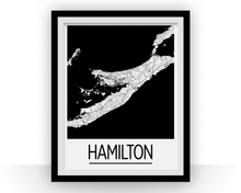 Load image into Gallery viewer, Hamilton Bermuda Map Poster - Bermuda Map Print - Art Deco Series